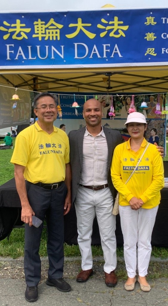 Clinton Graham with neighbors at a community festival