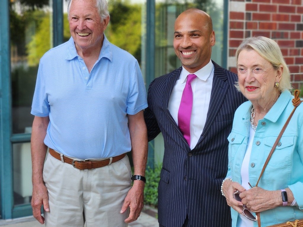Clinton Graham meeting with neighbors